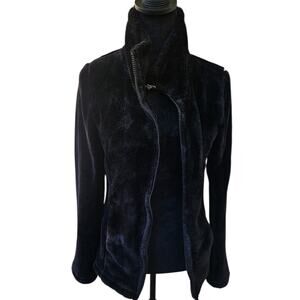 32 Degrees Heat Plush Fleece Jacket Black Full Zip Soft Sherpa Women's Size S